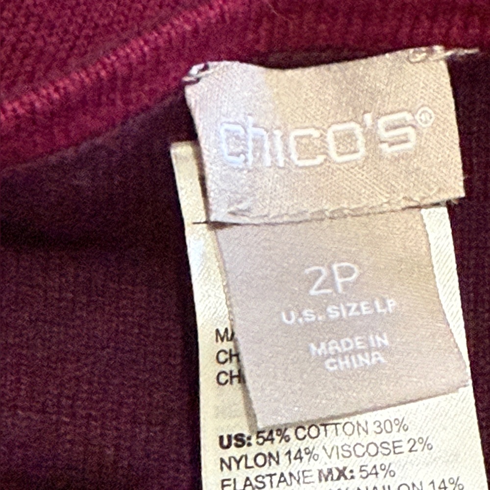 Chico's Plum Open-Front Reversible Cardigan Jacket. Sz 2P. 12P/Large. - Picture 7 of 8